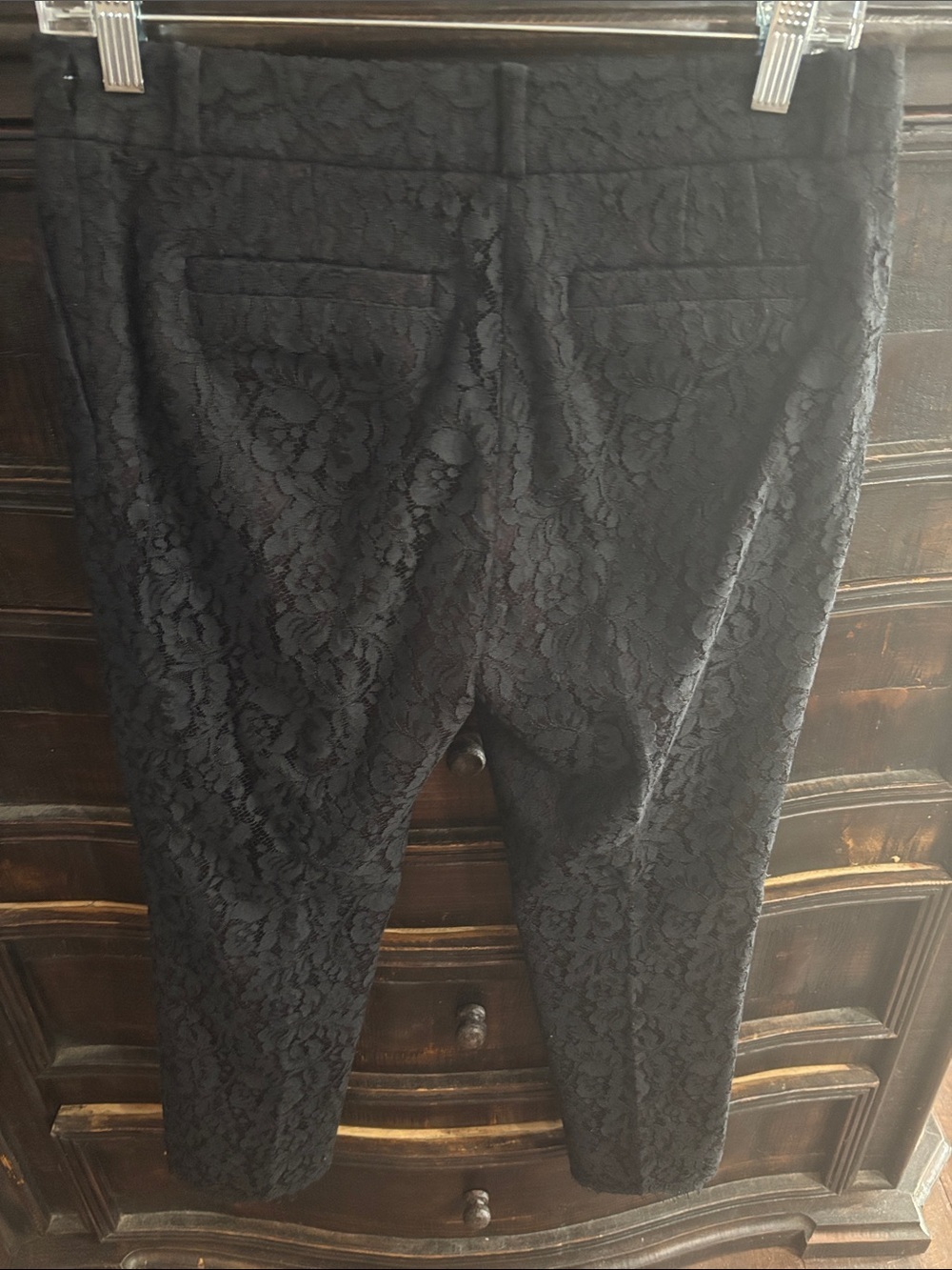 kate spade Black Cropped Jacquard Ankle Pants - Picture 5 of 5